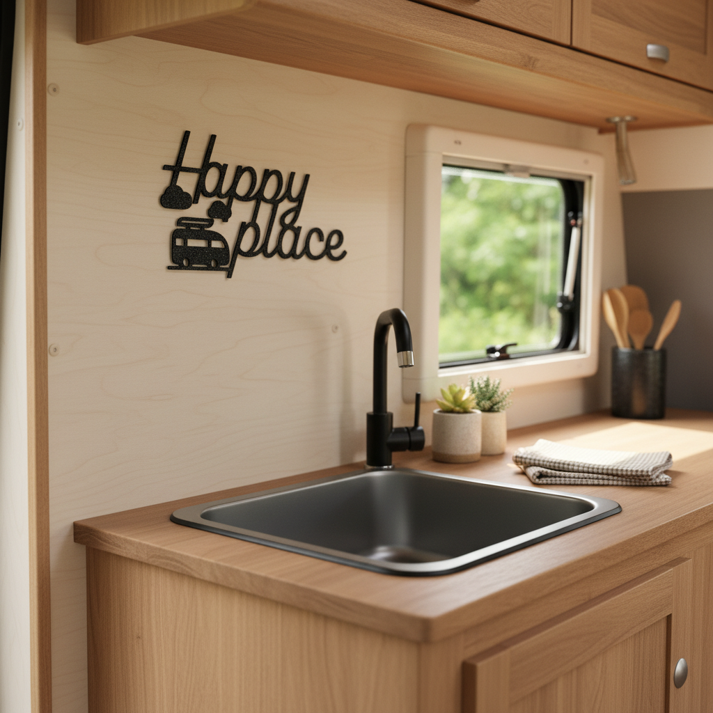 Camper Wanddeko "Happy place"