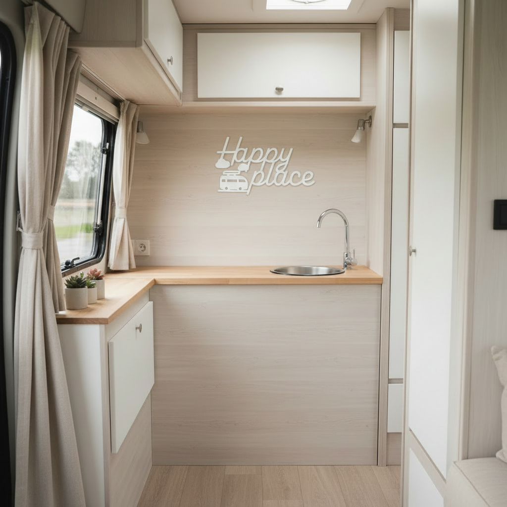 Camper Wanddeko "Happy place"