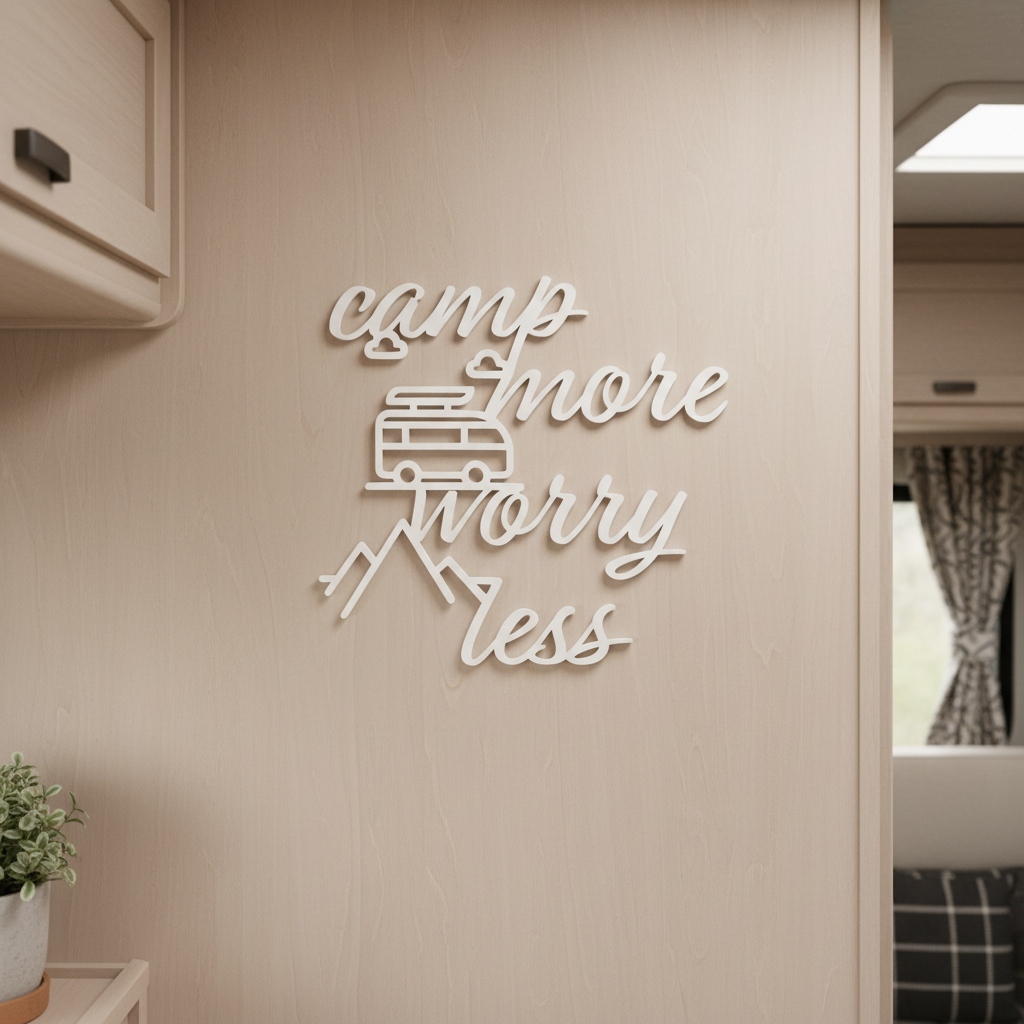 Camper Wall Decor "Camp more worry less"