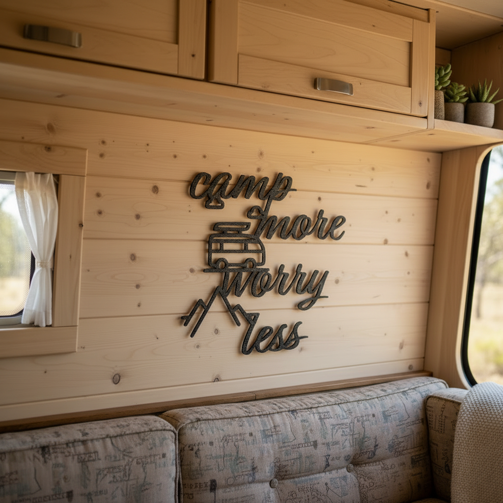 Camper Wall Decor "Camp more worry less"
